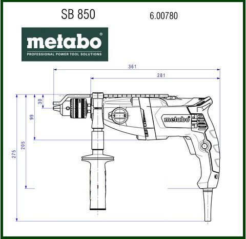 Trapano sbev 780-2 a percussione Metabo