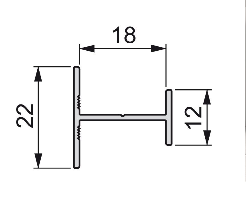 Profilo placard H 18mm 235cm