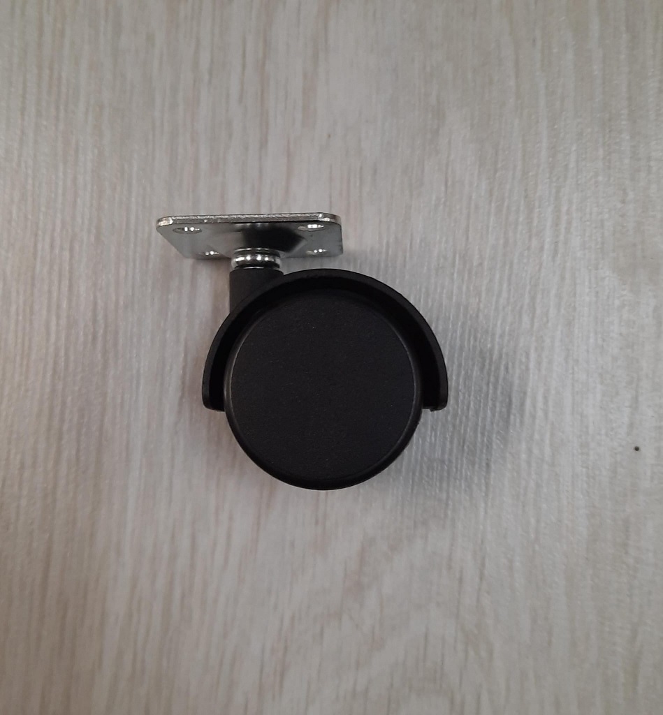 Ruota nera da 40 mm con piastra 
