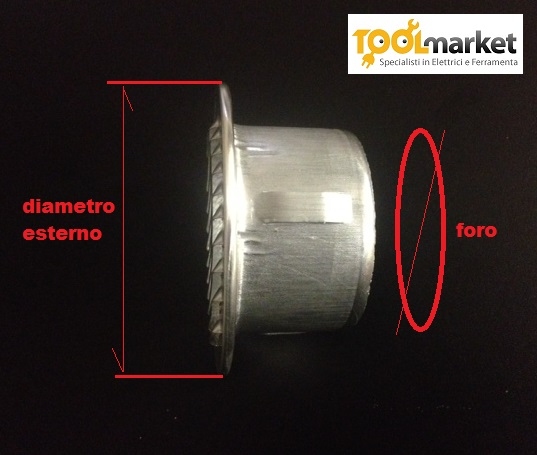 Griglia alluminio tonda incasso