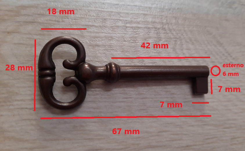 Chiave per mobili bronzata da 42 mm CAS 