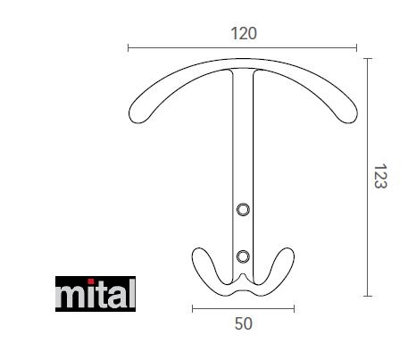 Appendiabiti a parete 1020 bronzo MITAL