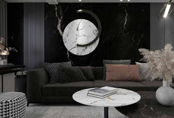 Rivestimento murale 60 x 120 cm in PVC Marmo Nero - SPCW4149 