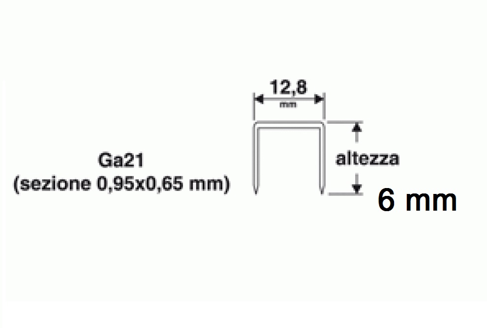 Punti 6 mm per chiodatrice 1000pz  Valex 1455625