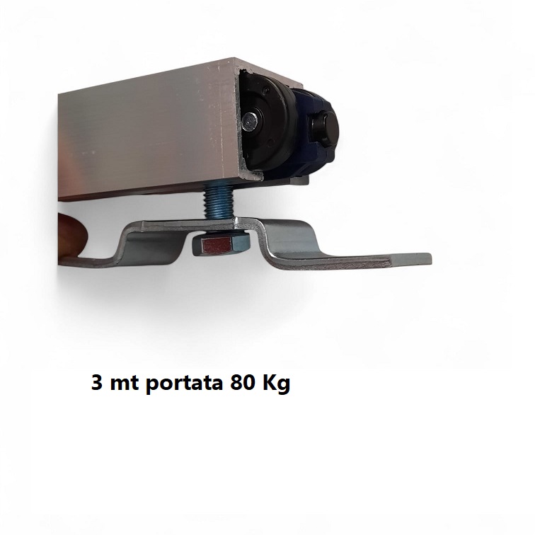 Kit per porta scorrevole binario + carrelli  DRAGON BLU Sliding