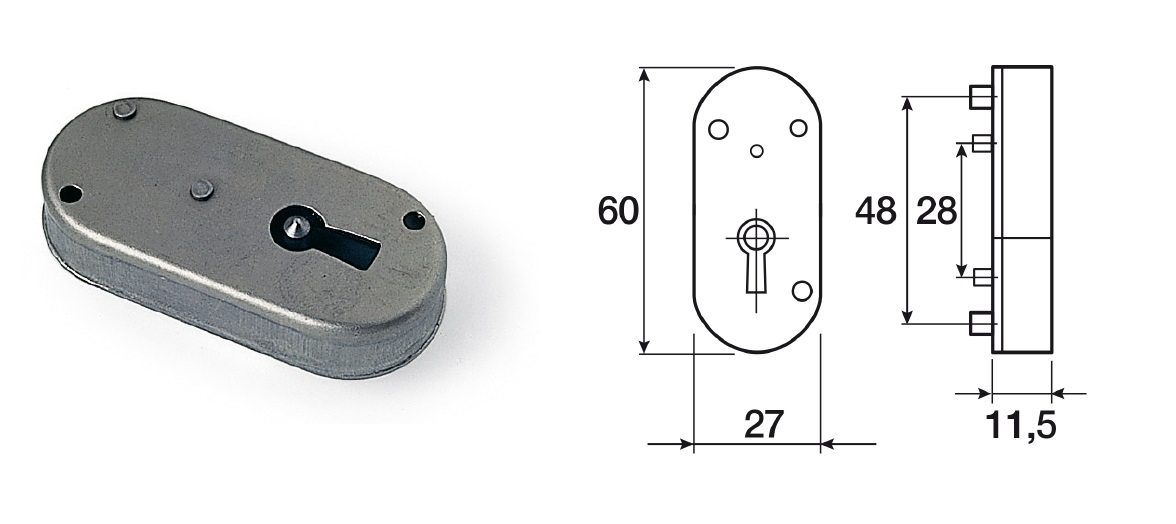 Serratura per mobili a stringa 60 x 27 mm
