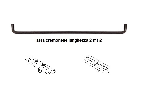 Asta cremonese per finestra  tondino ferro Ø 6 mm da 2 MT