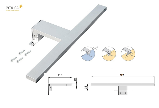 Applique per specchi led 7w Emuca 5145411