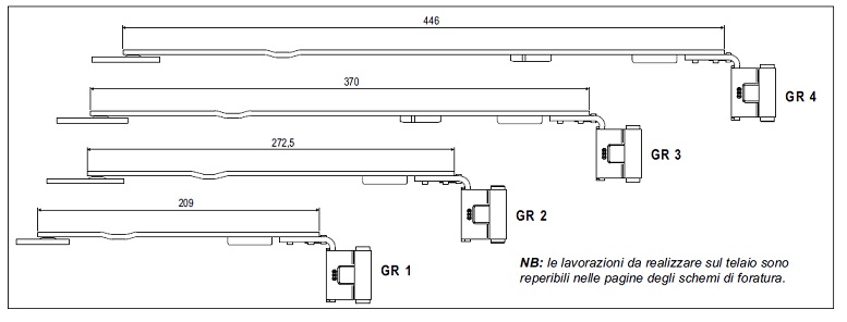 Braccio forbice A51911224xx  per anta ribalta AGB artech