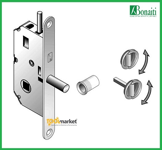 Kit serratura e maniglie per porte libro B63