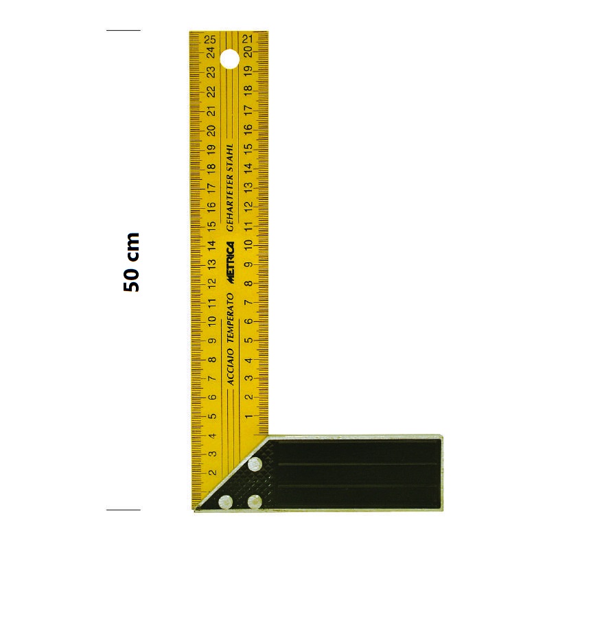 Squadra falegname in acciaio da 50 cm Metrica 