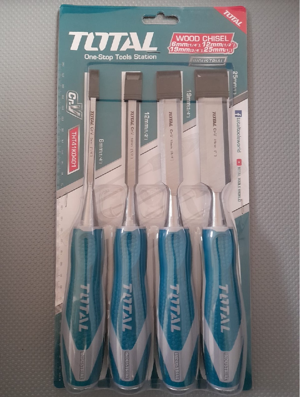 Scalpelli per legno set 4 pezzi Total