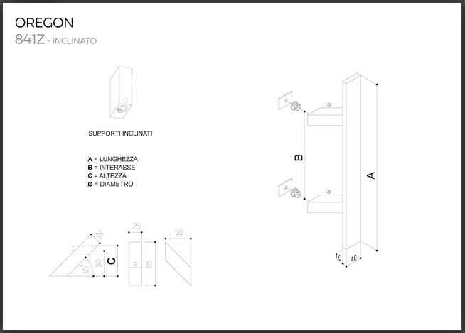 Maniglione in acciaio inox BIANCO RAL 9016 OREGON 841Z inclinato da 500mm 