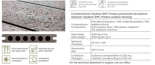  Pavimento WPC da esterno Decking Protect