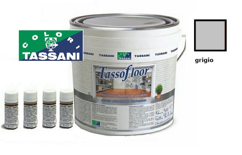 Smalto all'acqua per pavimenti Lt 3 Tassofloor Tassani