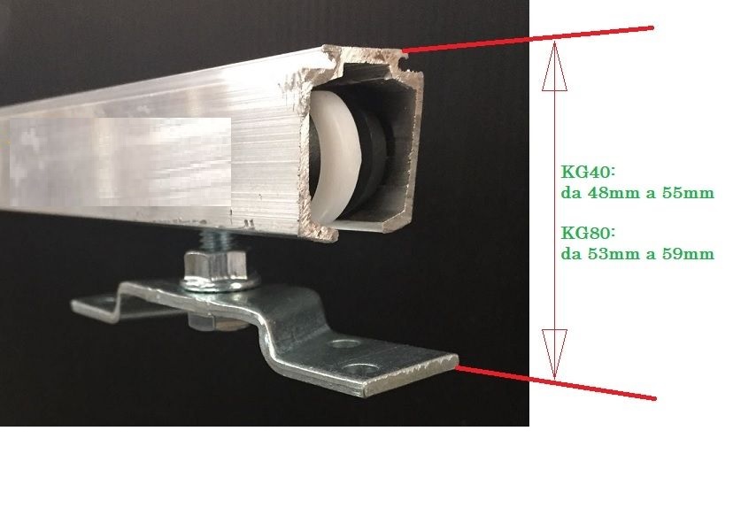 Kit per porta scorrevole binario + carrelli PETTITI